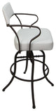 Swivel Tilt Metal Counter 26" or Bar 30" Stool - Carolina, White Vinyl - Brown, 26"