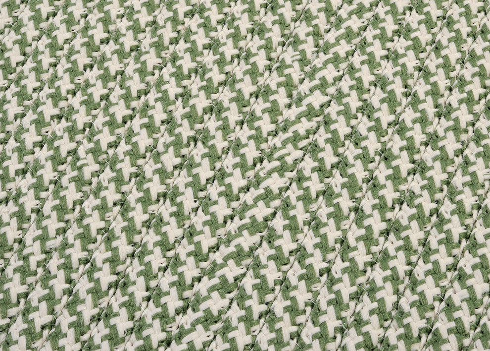 Outdoor Houndstooth Tweed Rug, Leaf Green, 14"x17" Swatch Sample