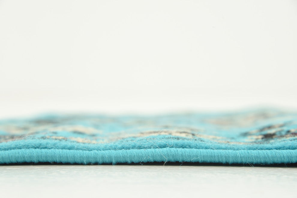 Unique Loom Turquoise Washington Sialk Hill 2' 2 x 8' 2 Runner Rug
