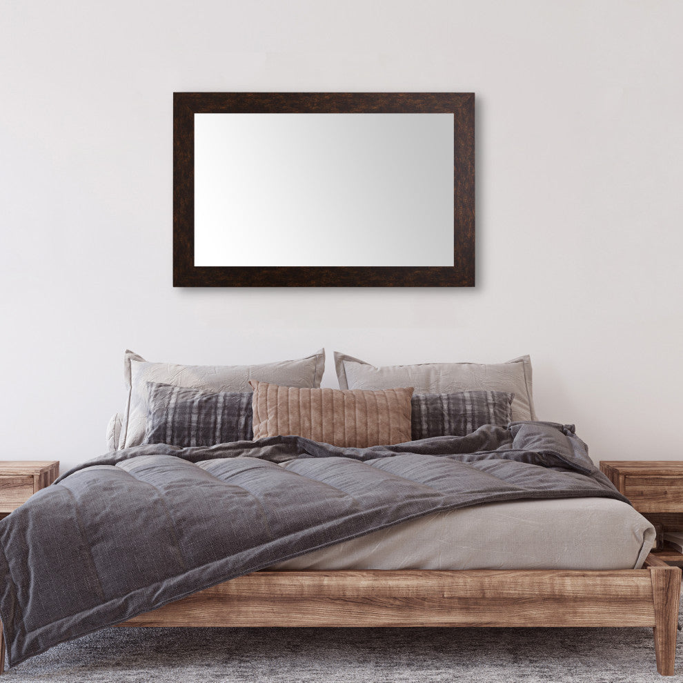Pendleton Framed Wall Mirror, Bronze, 28" X 60"