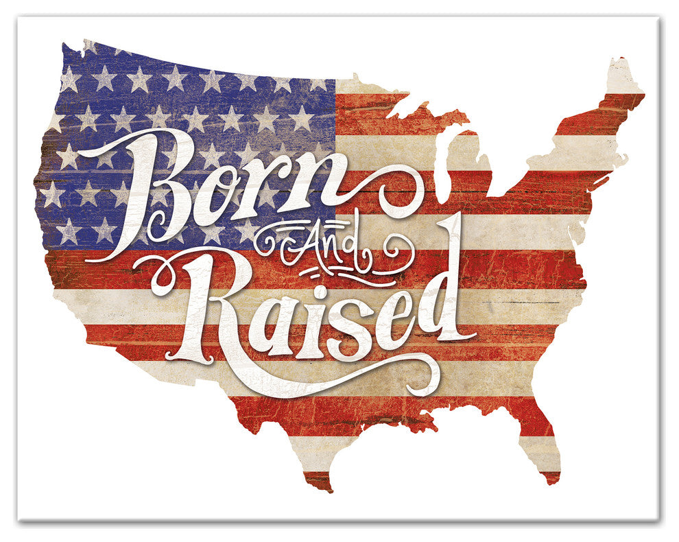 Born and Raised 11x14 Canvas Wall Art