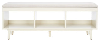 Safavieh Cricket Open Shelf Bench, Creme/Creme