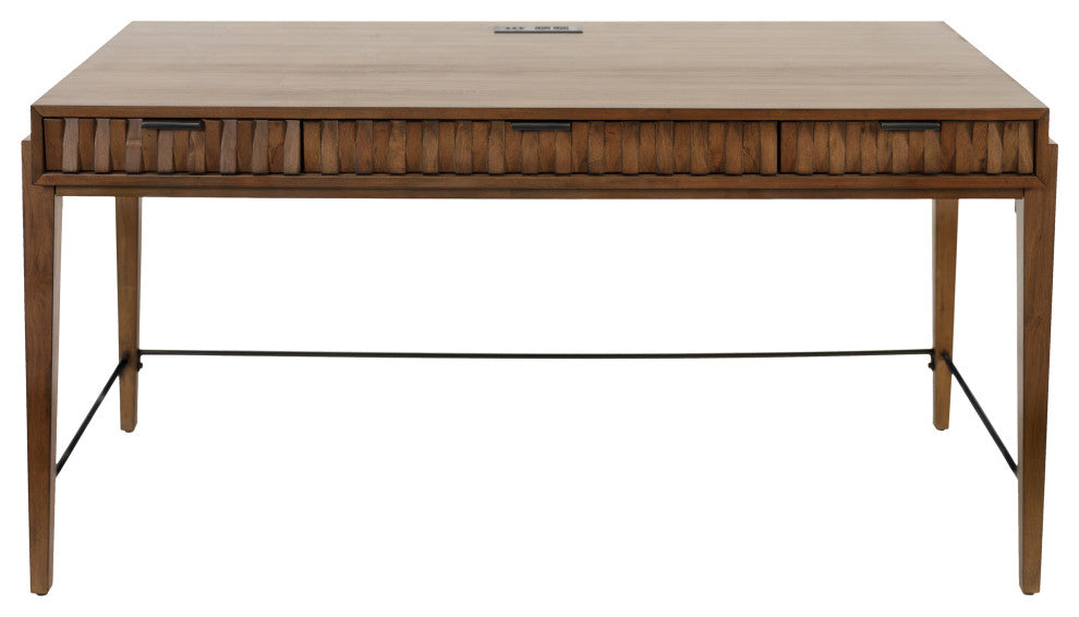 Mid-century Modern Writing Desk, Office Desk, Brown