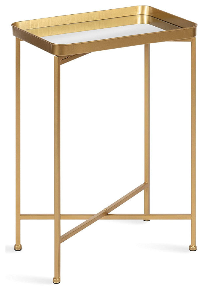Modern Mirrored Tray Side Table