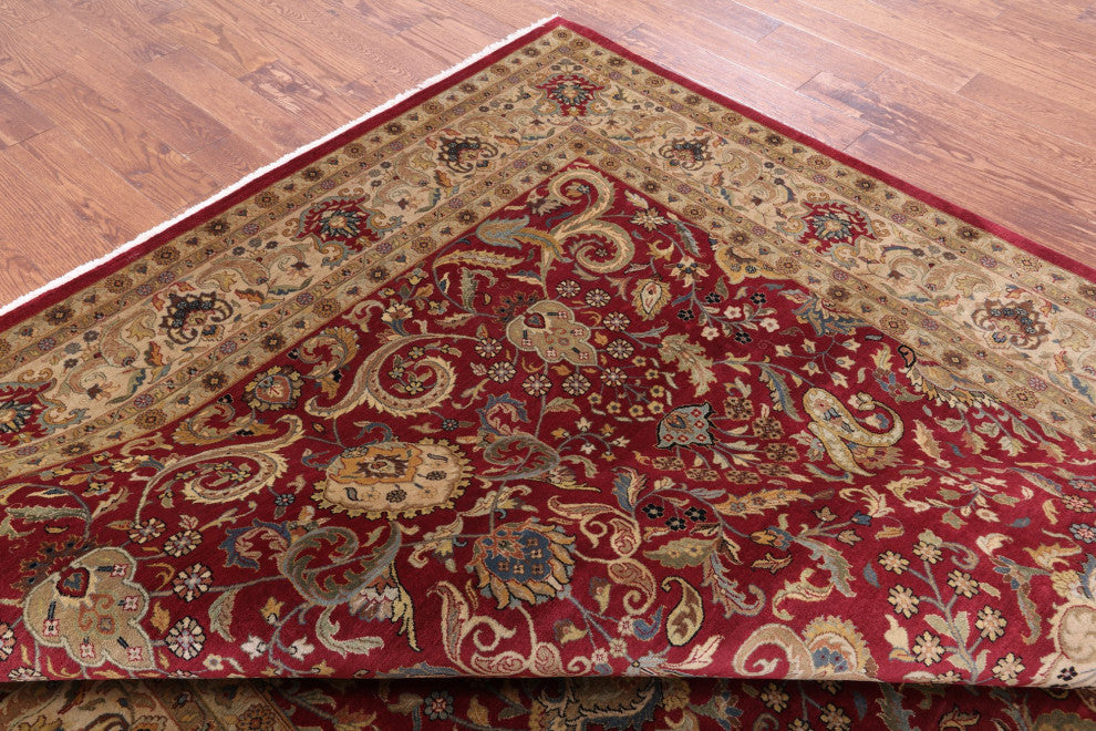 Persian Tabriz Hand-Knotted Wool Rug 8' 4" X 11' 7" - Q12137