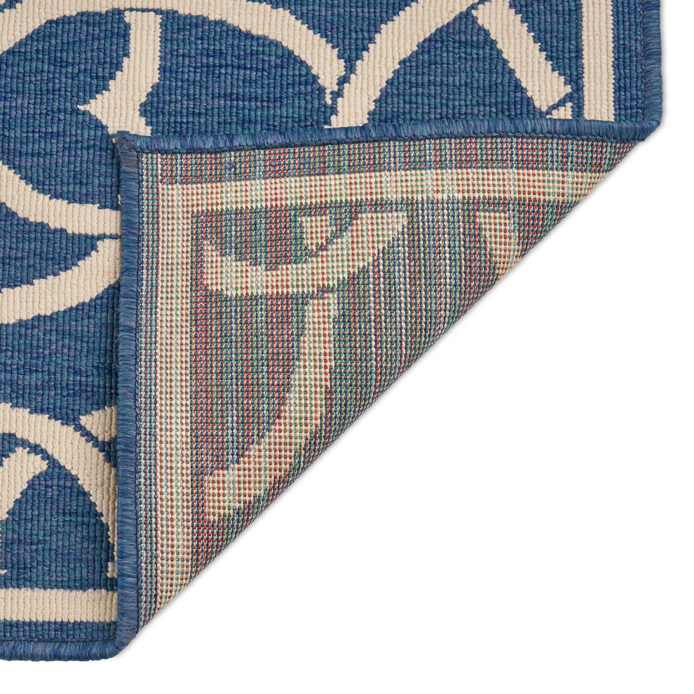 GDF Studio Connor Indoor Geometric Area Rug, Navy and Ivory, 8'x11'