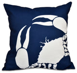 Crab Dip, Animal Print Pillow, Navy Blue, 16"x16"