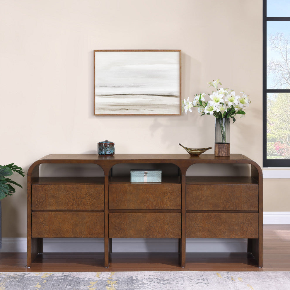 Giada Solid Wood And Veneer Dresser, Brown, Dresser