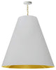 1 Light X-Large Anaya Aged Brass Pendant with White/Gold Shade