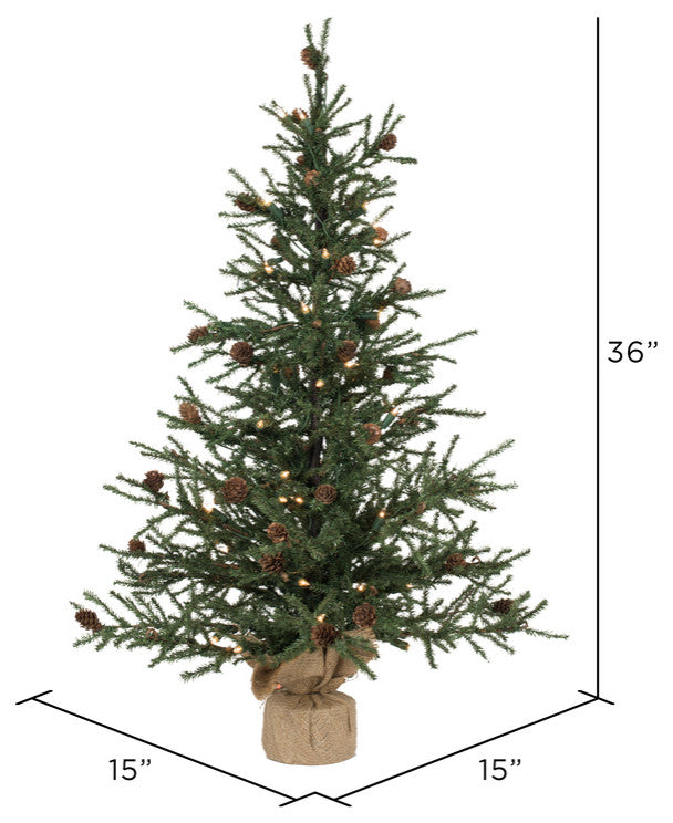 Vickerman 36" Carmel Pine DuraLit 50CL Burlap Base