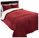 Sherpa/Fleece Comforter Set, Burgundy, King, 3 Piece