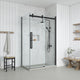Bel Soft-Close Matte Black 48" Frameless Sliding Soft Close Shower Door