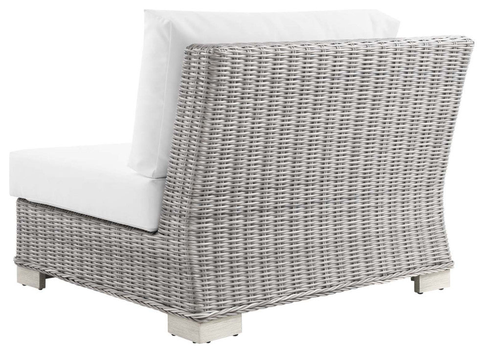 Lounge Sectional Sofa Chair Set, Rattan, Wicker, Gray White, Outdoor