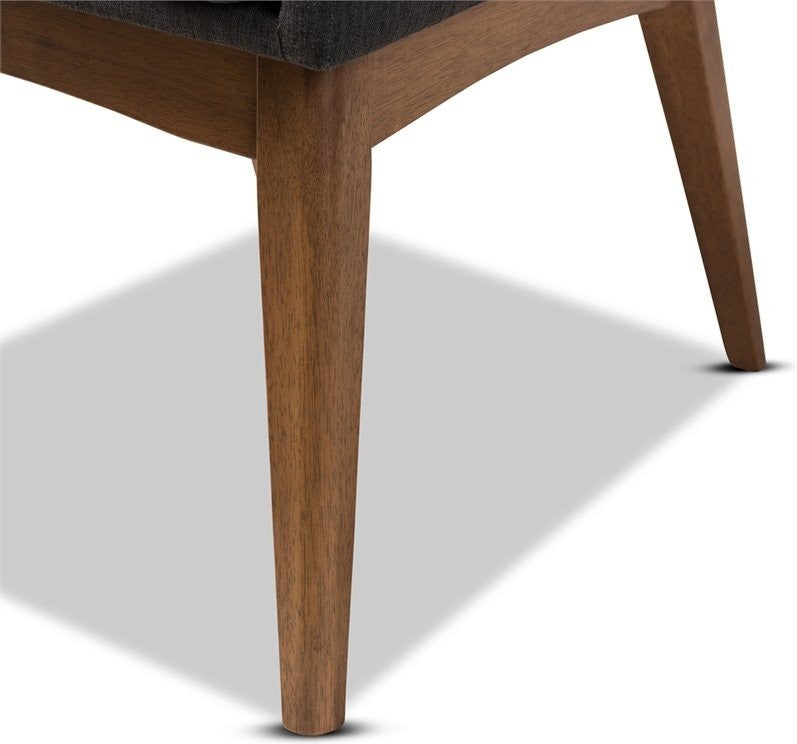Nexus Modern Walnut Wooding Dark Gray Dining Armchair, Set of 2