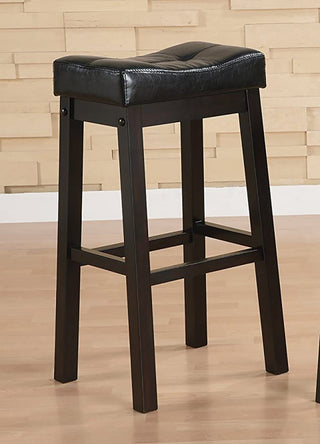 Set of 2 Bar Stools,, Black and Cappuccino