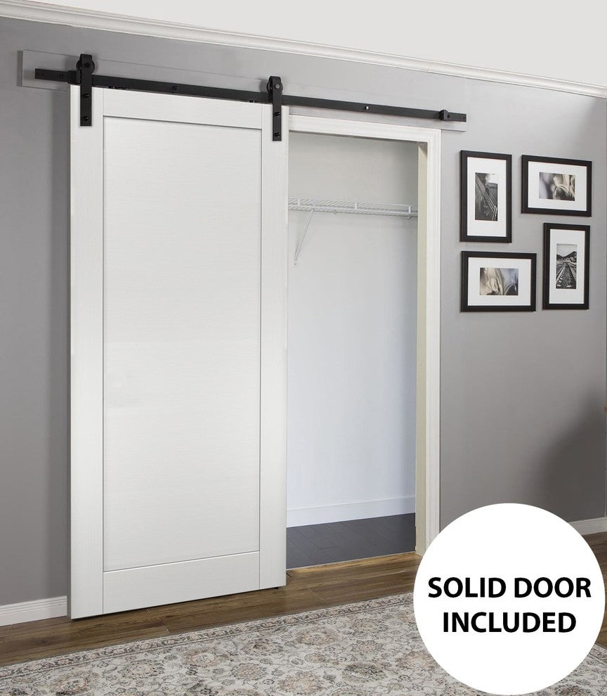 Barn Door 36 x 80 & Hardware | Quadro 4111 White Ash | 6.6FT Rail |