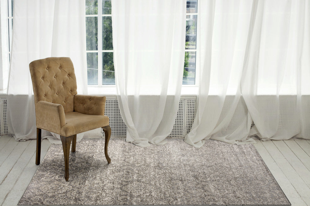 Mysterio 1217-900 Area Rug, Silver, 6'7"x9'6"