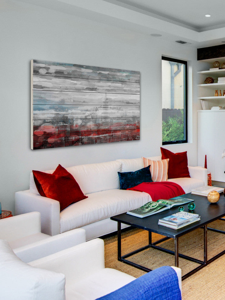 "Aerial Vision" Print on White Wood, 60"x40"