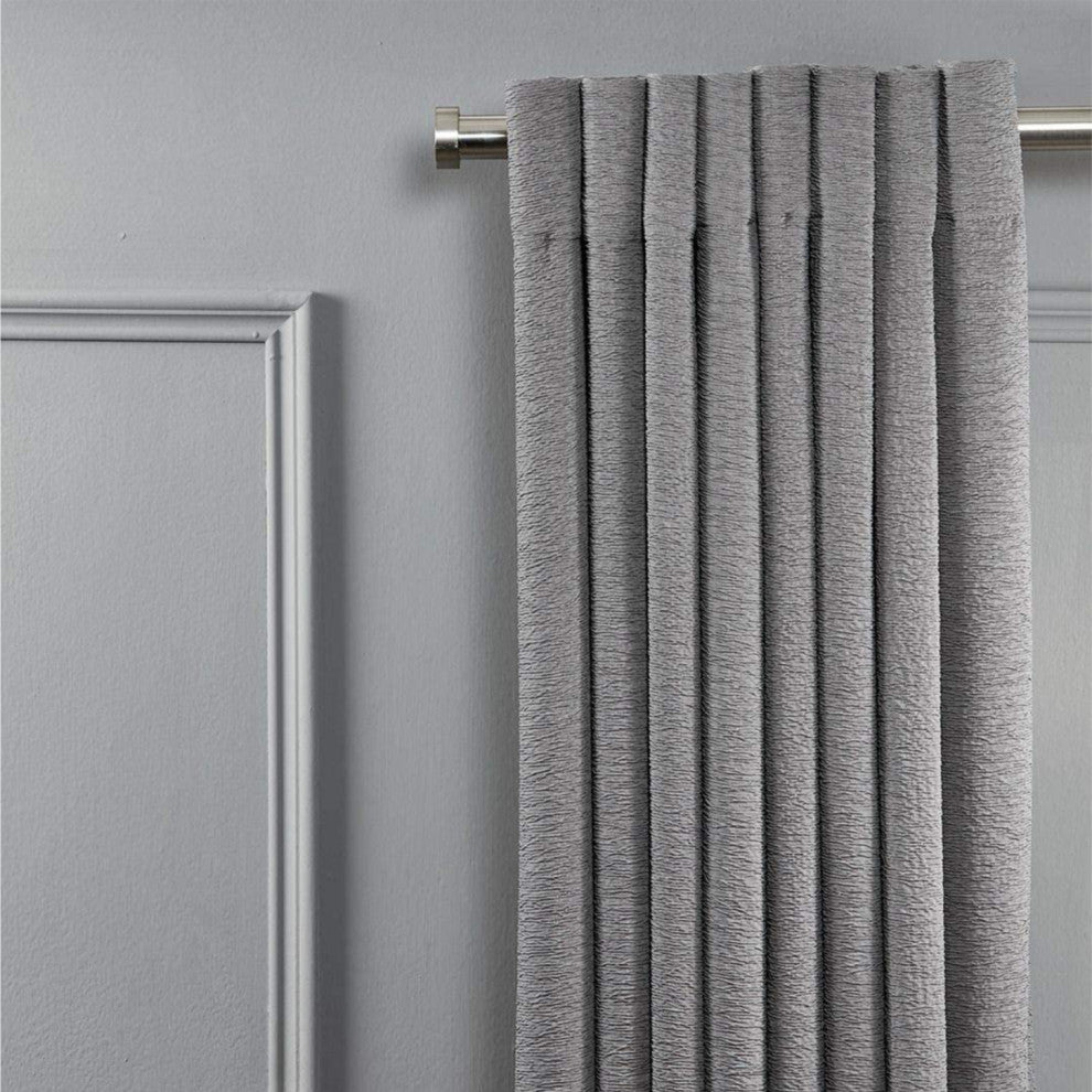 Linen Avenue End Cap Single Curtain Rod Set,28 to 48-Inch,Brushed Nickel