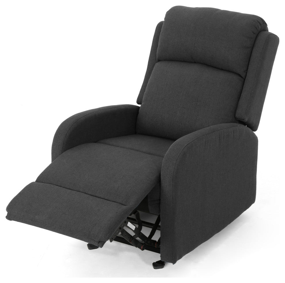 GDF Studio Ava Fabric Rocking Recliner, Dark Gray/Black