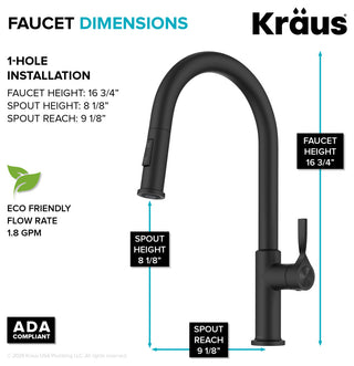 KRAUS Torak 2-Function Single Handle Pull Down Kitchen Faucet MB