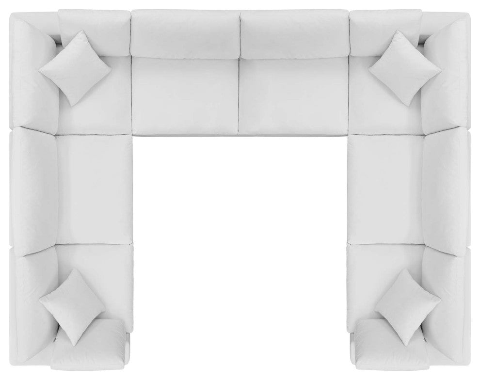 Commix Down Filled Overstuffed Performance Velvet 8-Piece Sectional Sofa
