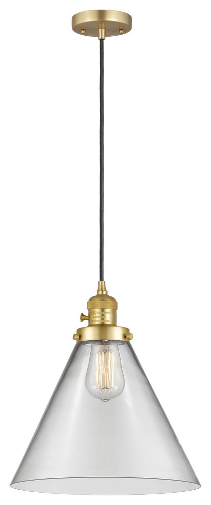 Innovations 201CSW-SG-G42-L-LED Cone 1 Light Mini Pendant, Switch, Satin Gold