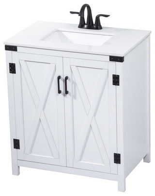 Home Living 19" Farmhouse White-Light Bathroom Vanity