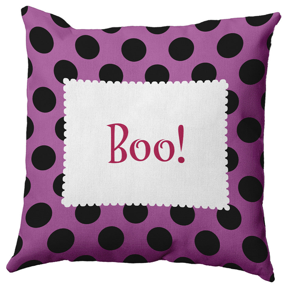 Halloween Boo Dots Accent Pillow, Orchid, 26"x26"