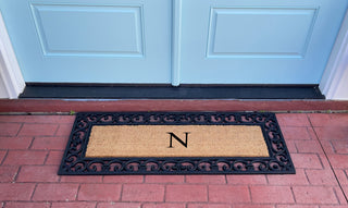 First Impression Hand Crafted Myla Monogrammed Large Entry Doormat, 18"x48", N