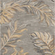 2' X 8' Grey Palm Leaves Wool Runner Rug