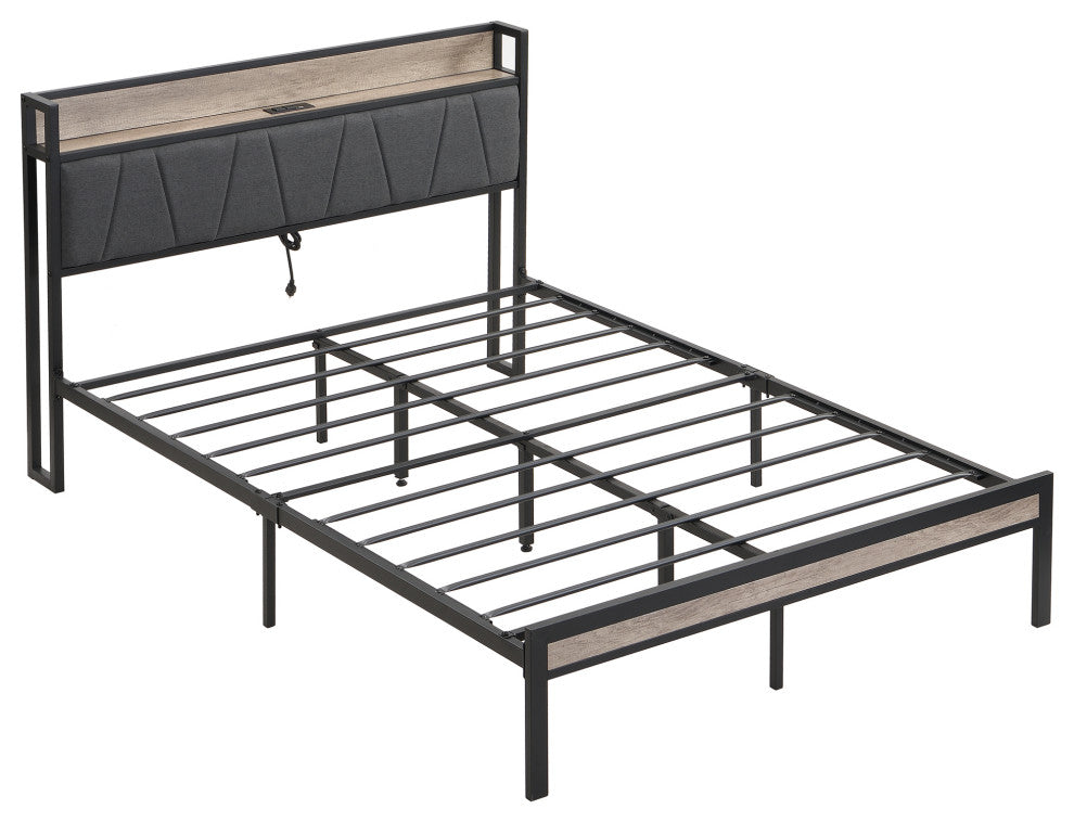 Gewnee Queen Size Metal Platform Bed Frame