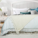 Space Yarn Knitted Throw, String Ivory, 60" X 80"