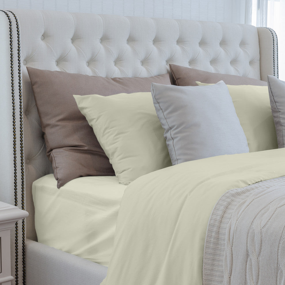 DTY Bedding Premium 4-Piece Sheet Set 100% Bamboo Viscose, Creme, King