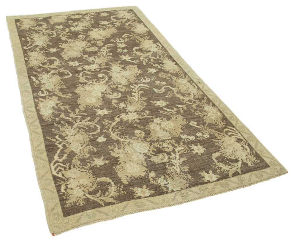 Rug N Carpet - Handwoven Turkish 4' 4'' x 8' 0'' Distressed Wool Rug