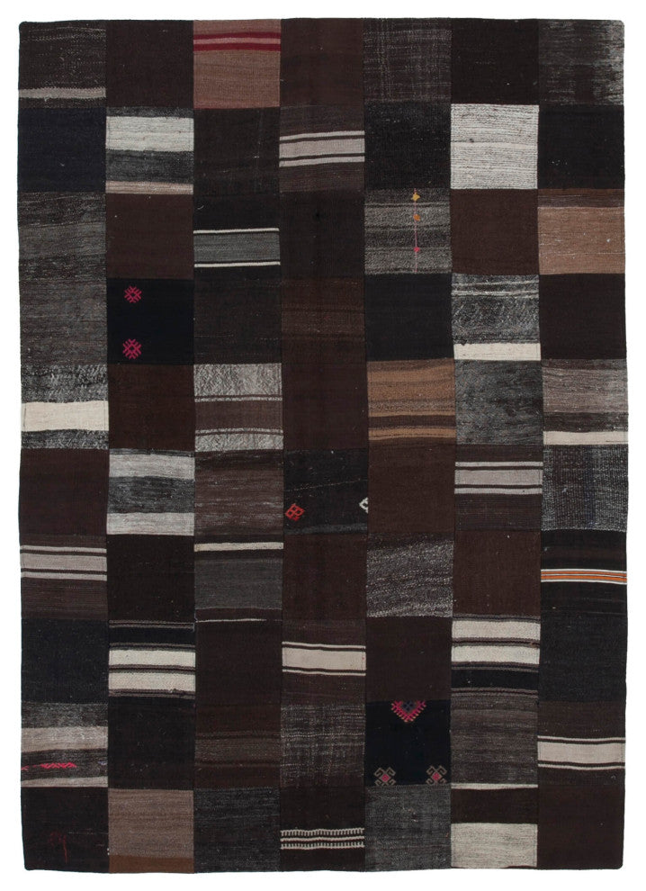 Rug N Carpet - Handmade Oriental 5' 7'' x 7' 10'' Rustic Patchwork Kilim Rug