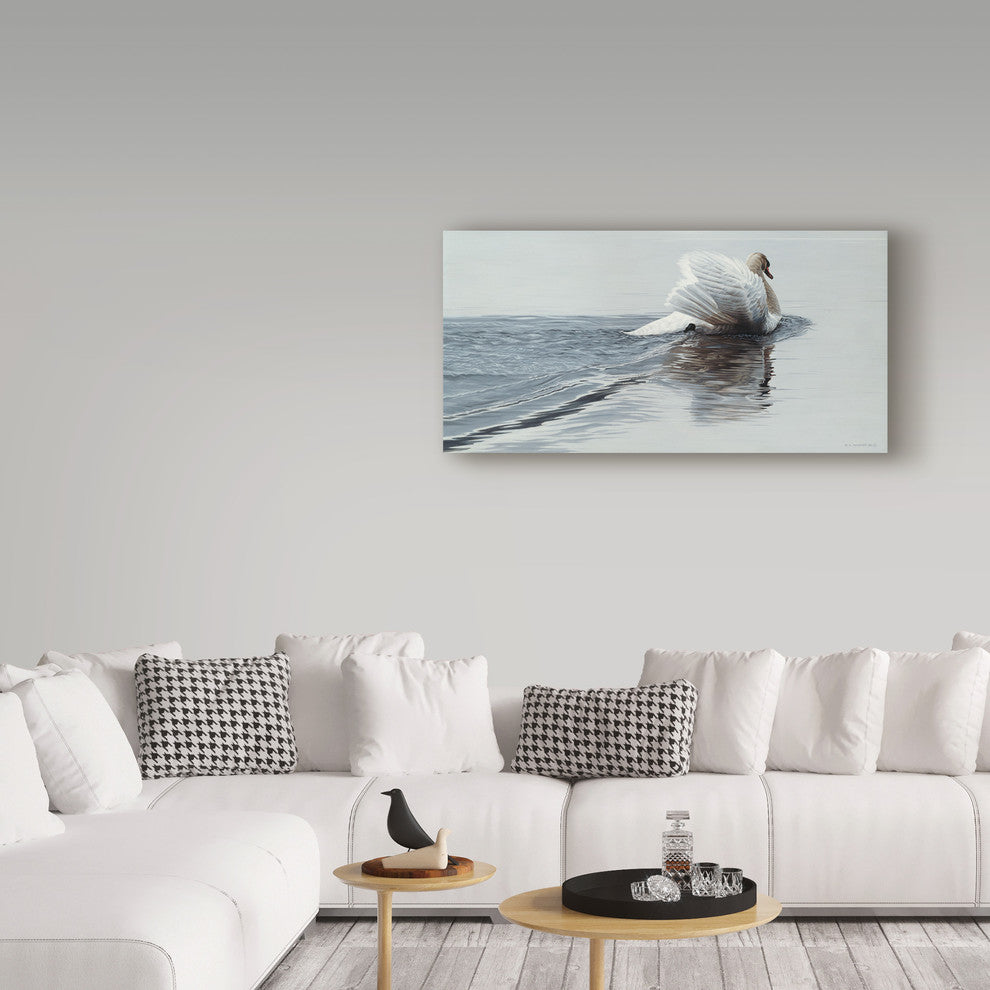 Ron Parker 'Gliding Swan' Canvas Art, 19"x10"