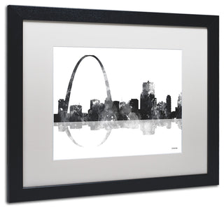 Watson 'Gateway Arch St Louis Skyline' Art, Black Frame, 16"x20", White Matte