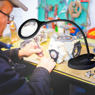 Brightech LightView Pro Flex Magnifying Lamp - 2 in 1 Clamp Table & Desk Lamp, B