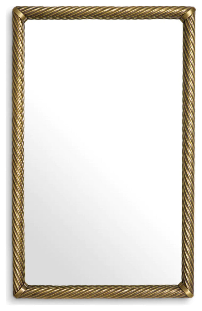 Vintage Brass Rectangular Mirror, Eichholtz Salvi