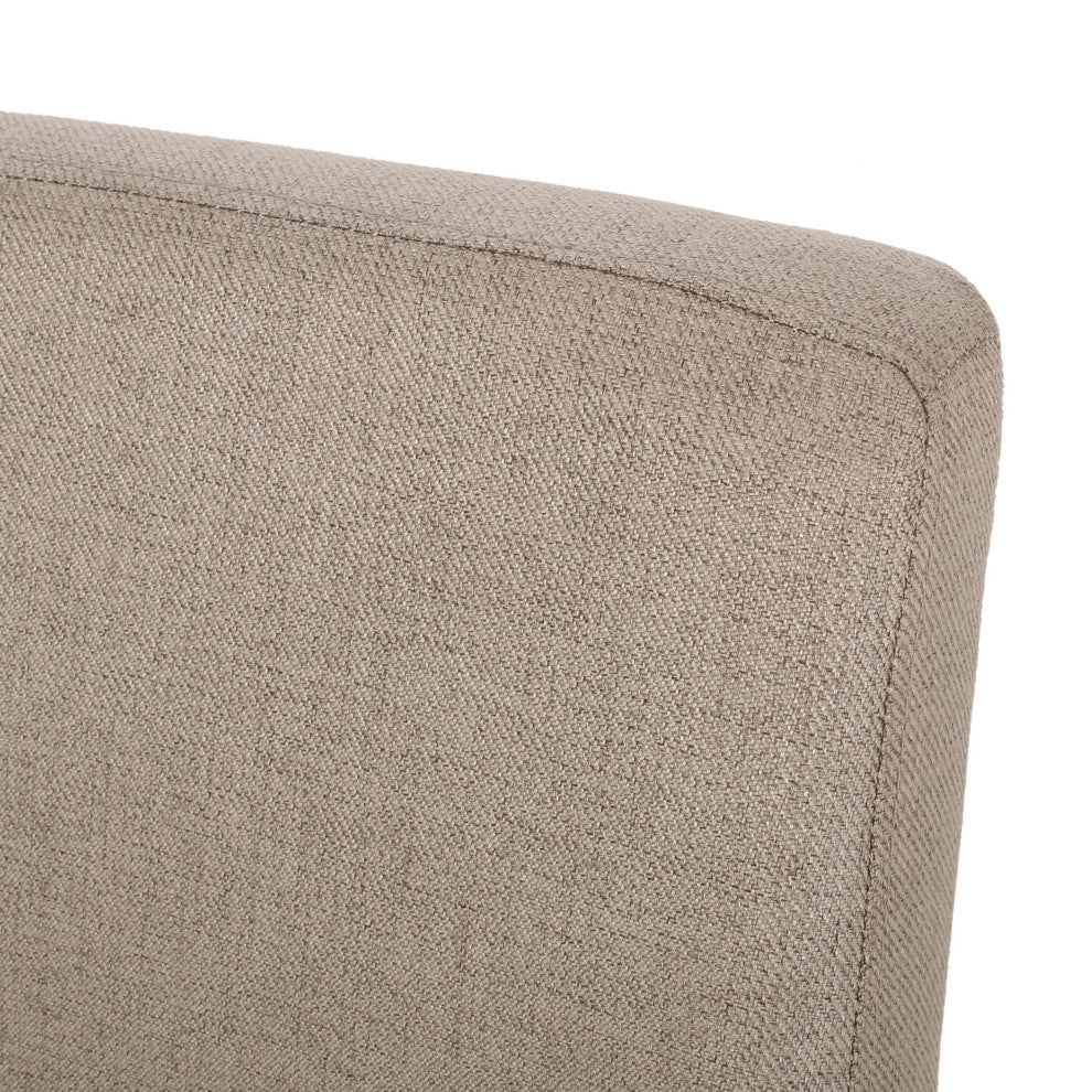 Kuna Contemporary Upholstered Dining Chair, Set of 2, Taupe/Espresso