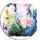 Abstract Blue Pink Floral Art, Floral Disc Metal Artwork, 11"