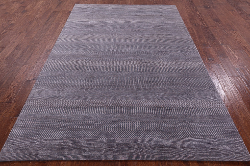 6' 1" X 9' 4" Wool and Silk Savannah Grass Handmade Rug Q11421
