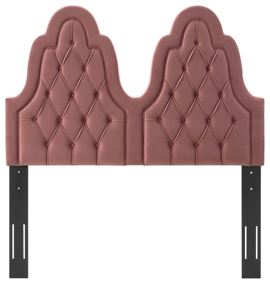 Tufted Headboard, King Size, Velvet, Pink, Modern Contemporary, Bedroom Master