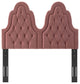 Tufted Headboard, King Size, Velvet, Pink, Modern Contemporary, Bedroom Master