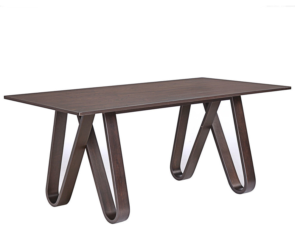 Modern Urban Contemporary Dining Table, Walnut Wood