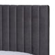 Denica Glam and Luxe Upholstered Platform Bed, Gray/Gold, Queen