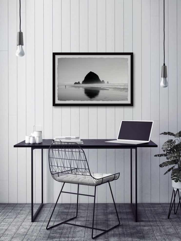 "Sea Stack Shadow" Framed Painting Print, 18x12