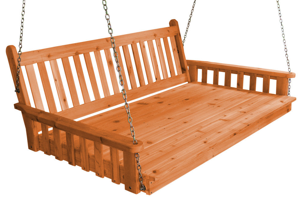 Cedar Traditional English Swingbed, Cedar Stain, 5 Foot