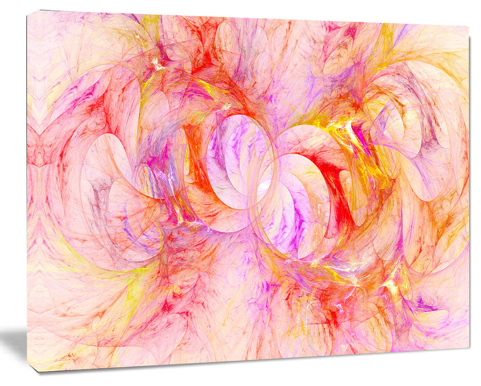 Red Yellow Fractal Glass Texture, Abstract Canvas Art Print, 20x12